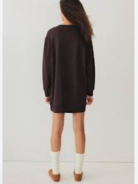 Classic Black Long-Sleeve Crewneck Sweater Dress / extra long sweater